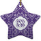 Lotus Flower Ceramic Flat Ornament - Star (Front)