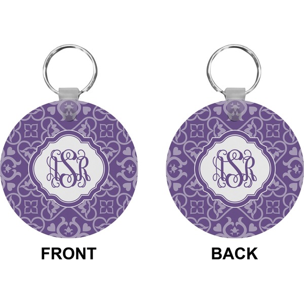 Lotus Flower Circle Keychain (Front + Back)