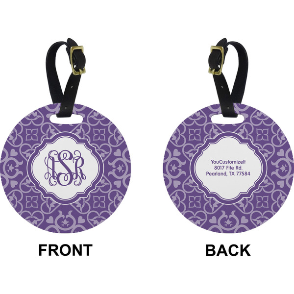 Lotus Flower Circle Luggage Tag (Front + Back)