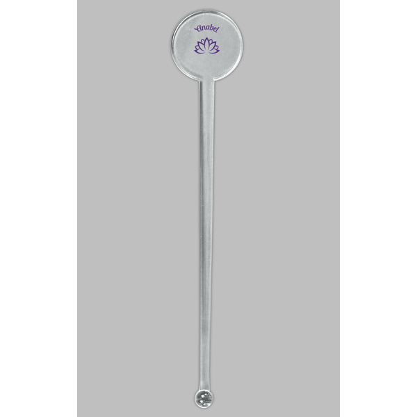 Lotus Flower Clear Plastic 7" Stir Stick - Round - Single Stick