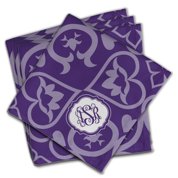 Custom Lotus Flower Cloth Napkins (Set of 4) (Personalized)