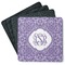 Lotus Flower Square Rubber Backed Coasters - Set of 4 (Personalized)