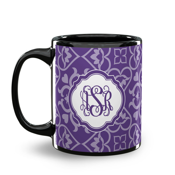 Lotus Flower Coffee Mug - 11 oz - Black