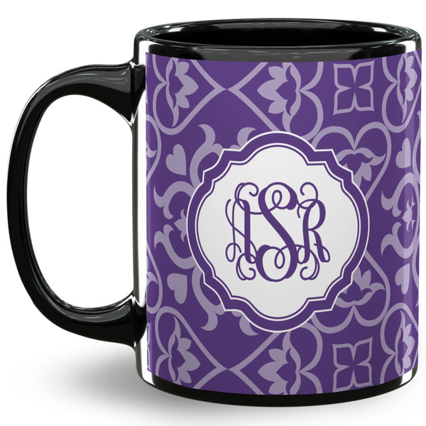 Custom Lotus Flower 11 Oz Coffee Mug - Black (Personalized)