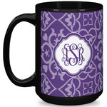 Lotus Flower 15 Oz Coffee Mug - Black (Personalized)