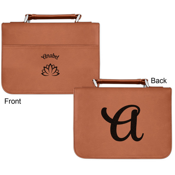 Lotus Flower Cognac Leatherette Bible Covers - Small Double Sided Apvl