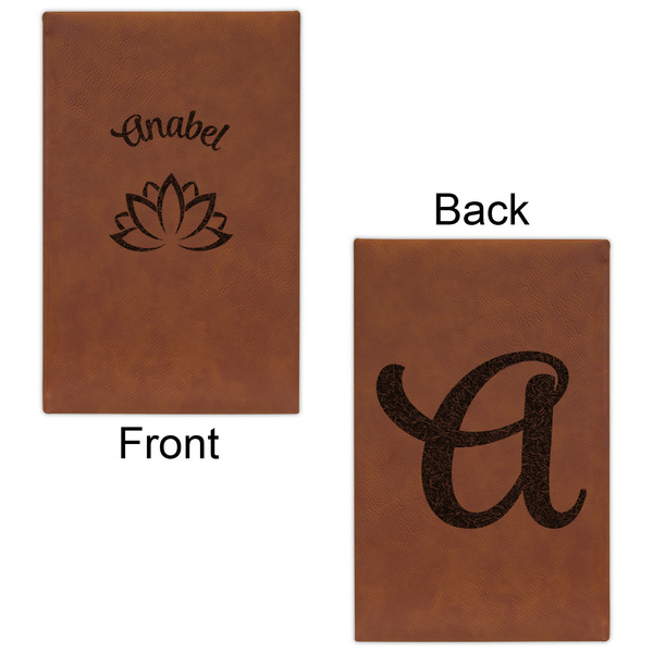 Lotus Flower Cognac Leatherette Journal - Double Sided - Apvl