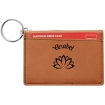 Lotus Flower Leatherette Keychain ID Holder - Single Sided (Personalized)