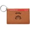 Lotus Flower Cognac Leatherette Keychain ID Holders - Front Credit Card