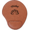 Lotus Flower Cognac Leatherette Mouse Pads with Wrist Support - Flat