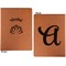 Lotus Flower Cognac Leatherette Portfolios with Notepad - Small - Double Sided- Apvl