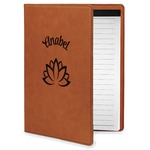 Lotus Flower Leatherette Portfolio with Notepad - Small - Double Sided (Personalized)