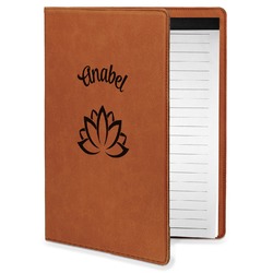 Lotus Flower Leatherette Portfolio with Notepad - Small - Single Sided (Personalized)