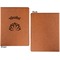 Lotus Flower Cognac Leatherette Portfolios with Notepad - Small - Single Sided- Apvl