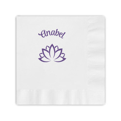 Lotus Flower Coined Cocktail Napkins (Personalized)