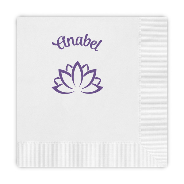 Custom Lotus Flower Embossed Decorative Napkins (Personalized)