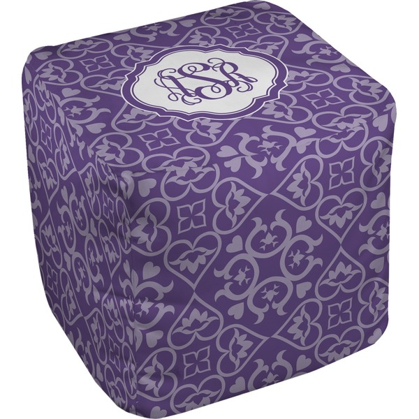 Custom Lotus Flower Cube Pouf Ottoman (Personalized)