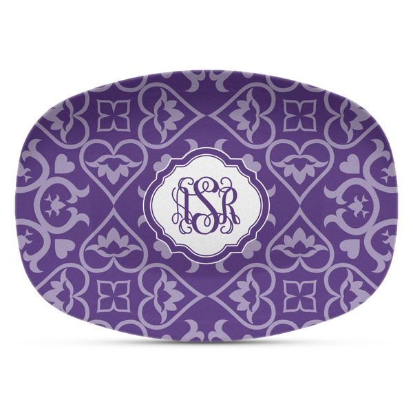 Custom Lotus Flower Plastic Platter - Microwave & Oven Safe Composite Polymer (Personalized)