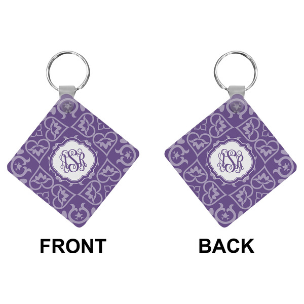 Lotus Flower Diamond Keychain (Front + Back)