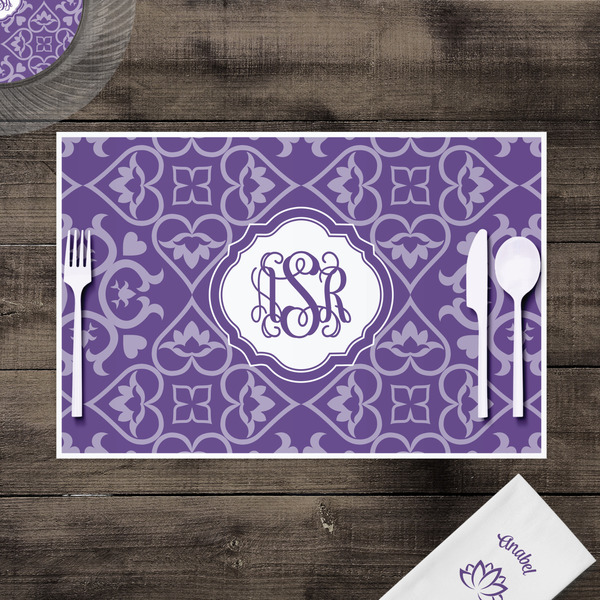 Lotus Flower Disposable Paper Placemat - In Context