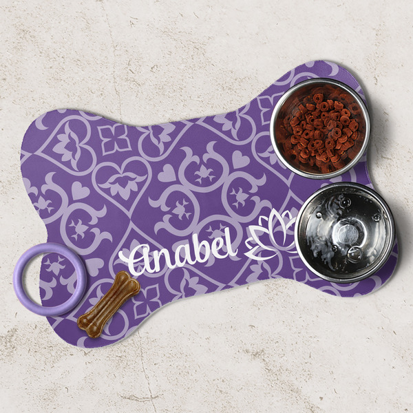 Lotus Flower Dog Bone Shaped Mat Lifestyle