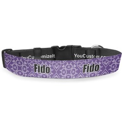 Lotus Flower Deluxe Dog Collar - Large (13" to 21") (Personalized)