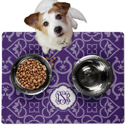 Lotus Flower Dog Food Mat - Medium w/ Monogram