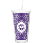 Lotus Flower Double Wall Tumbler with Straw (Personalized)