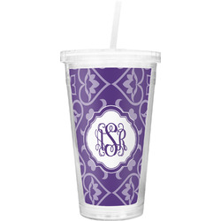 Lotus Flower Double Wall Tumbler with Straw (Personalized)
