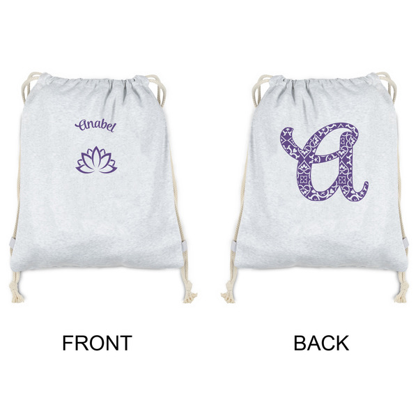 Lotus Flower Drawstring Backpacks - Sweatshirt Fleece - Double Sided - APPROVAL