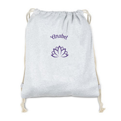 Lotus Flower Drawstring Backpack - Sweatshirt Fleece - Double Sided (Personalized)
