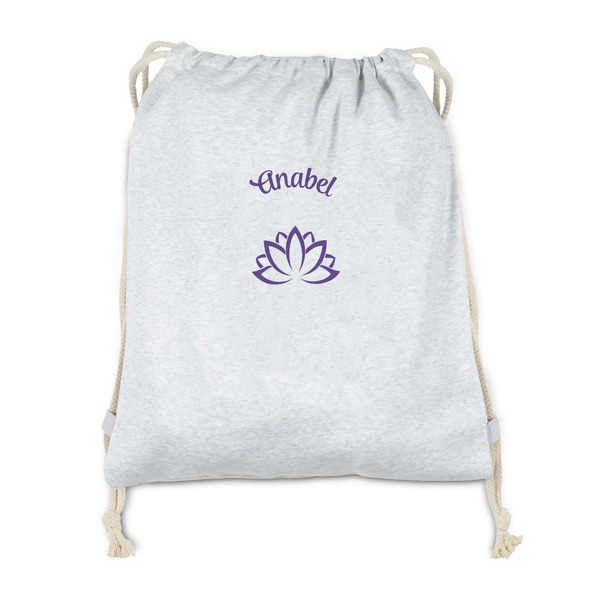 Custom Lotus Flower Drawstring Backpack - Sweatshirt Fleece - Double Sided (Personalized)