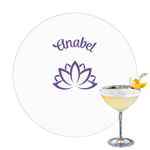 Custom Lotus Flower Printed Drink Topper (Personalized)