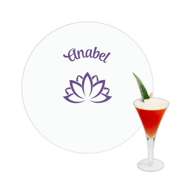 Custom Lotus Flower Printed Drink Topper -  2.5" (Personalized)