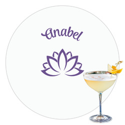 Lotus Flower Printed Drink Topper - 3.5" (Personalized)