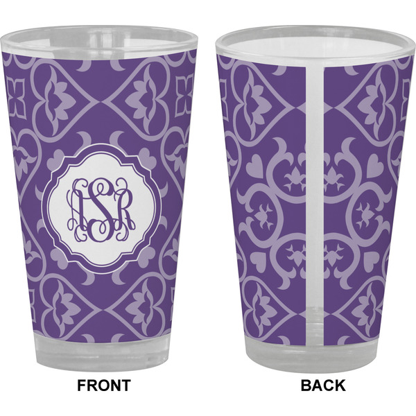 Lotus Flower Pint Glass - Full Color - Front & Back Views