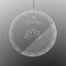 Lotus Flower Engraved Glass Ornament - Round (Front)