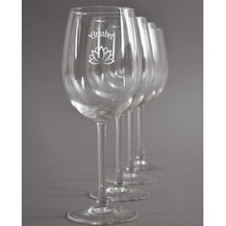 Lotus Flower Wine Glasses (Set of 4) (Personalized)