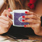Lotus Flower Espresso Cup - 6oz (Double Shot) LIFESTYLE (Woman hands cropped)