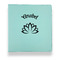 Lotus Flower Leather Binders - 1" - Teal - Front View