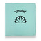 Lotus Flower Leather Binder - 1" - Teal (Personalized)