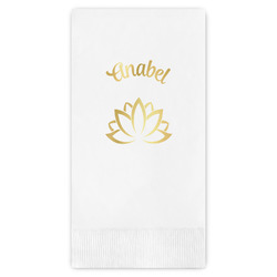 Lotus Flower Guest Napkins - Foil Stamped (Personalized)