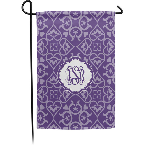 Custom Lotus Flower Small Garden Flag - Single Sided w/ Monograms