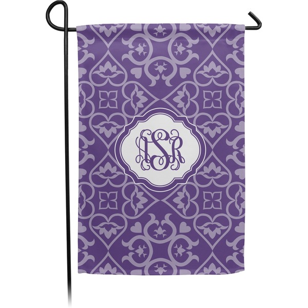 Custom Lotus Flower Small Garden Flag - Double Sided w/ Monograms
