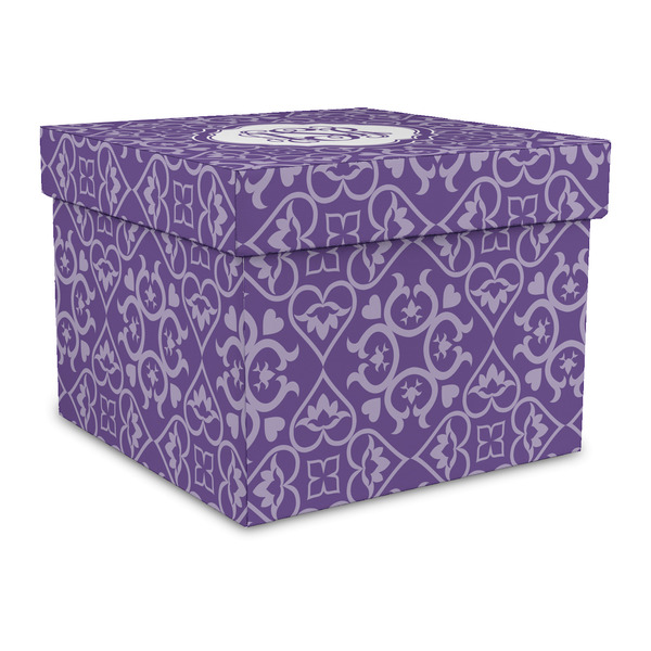 Custom Lotus Flower Gift Box with Lid - Canvas Wrapped - Large (Personalized)
