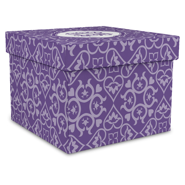 Custom Lotus Flower Gift Box with Lid - Canvas Wrapped - XX-Large (Personalized)