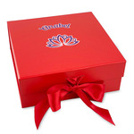 Lotus Flower Gift Box with Magnetic Lid - Red (Personalized)