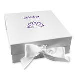 Lotus Flower Gift Box with Magnetic Lid - White (Personalized)