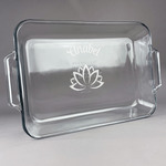 Lotus Flower Glass Baking Dish - 13in x 9in (Personalized)
