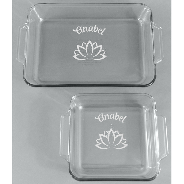 Lotus Flower Glass Baking Dish Set - FRONT